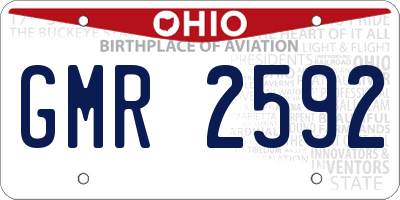 OH license plate GMR2592