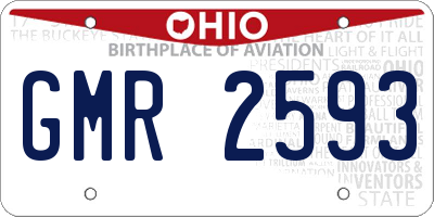 OH license plate GMR2593