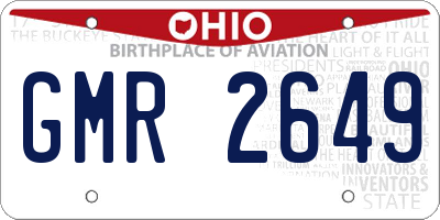 OH license plate GMR2649
