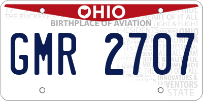 OH license plate GMR2707