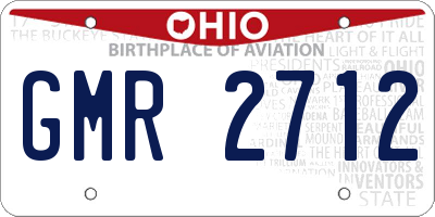 OH license plate GMR2712