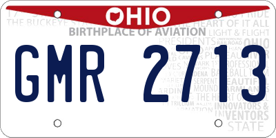 OH license plate GMR2713