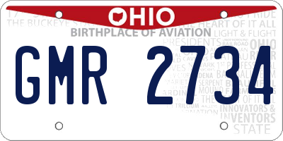 OH license plate GMR2734