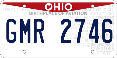 OH license plate GMR2746