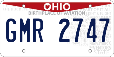 OH license plate GMR2747