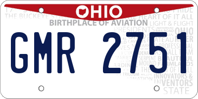 OH license plate GMR2751