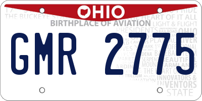 OH license plate GMR2775