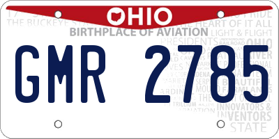OH license plate GMR2785