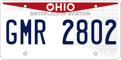 OH license plate GMR2802