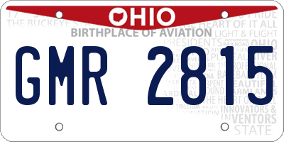 OH license plate GMR2815