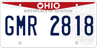 OH license plate GMR2818