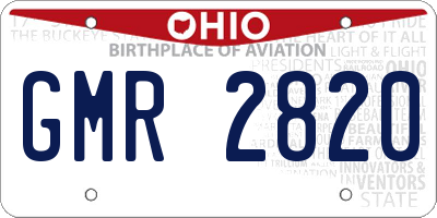 OH license plate GMR2820