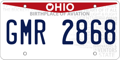 OH license plate GMR2868