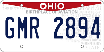 OH license plate GMR2894