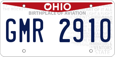 OH license plate GMR2910