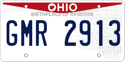 OH license plate GMR2913