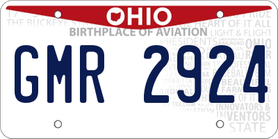 OH license plate GMR2924