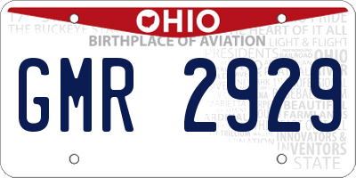 OH license plate GMR2929