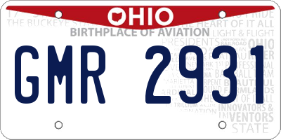 OH license plate GMR2931