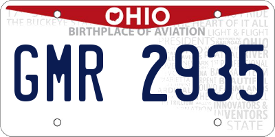 OH license plate GMR2935