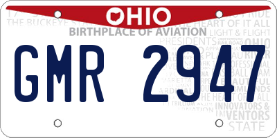 OH license plate GMR2947
