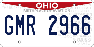 OH license plate GMR2966