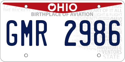 OH license plate GMR2986