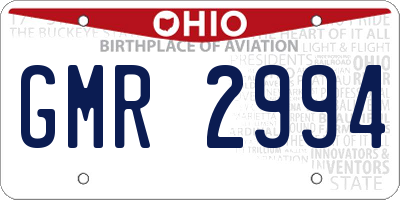 OH license plate GMR2994