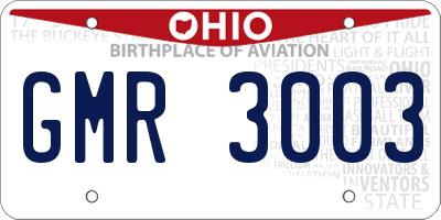 OH license plate GMR3003