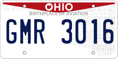 OH license plate GMR3016
