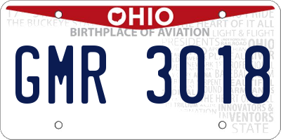 OH license plate GMR3018