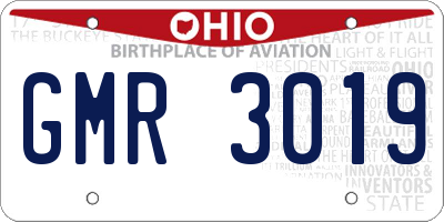 OH license plate GMR3019