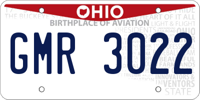 OH license plate GMR3022