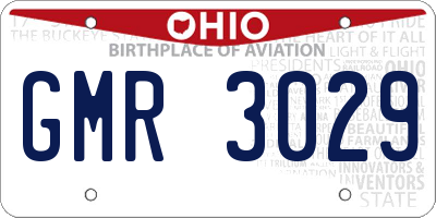OH license plate GMR3029