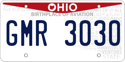 OH license plate GMR3030