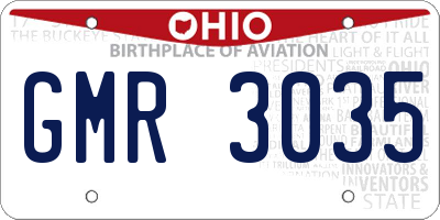 OH license plate GMR3035