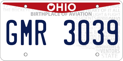 OH license plate GMR3039
