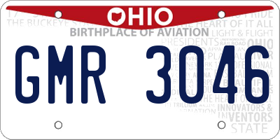 OH license plate GMR3046