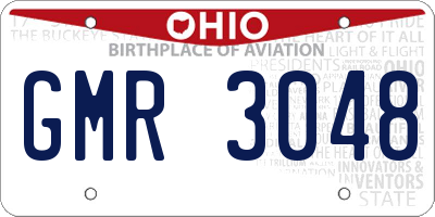 OH license plate GMR3048