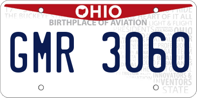 OH license plate GMR3060