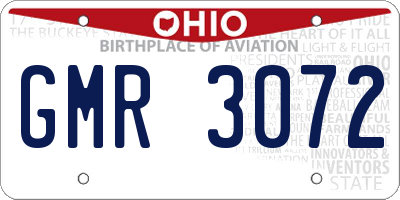 OH license plate GMR3072