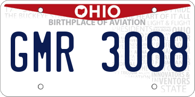 OH license plate GMR3088