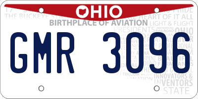 OH license plate GMR3096