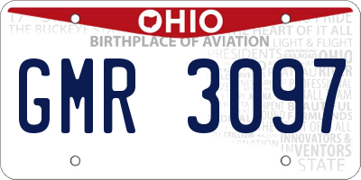 OH license plate GMR3097