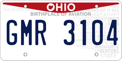 OH license plate GMR3104