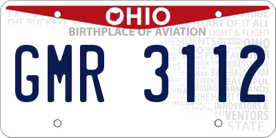 OH license plate GMR3112
