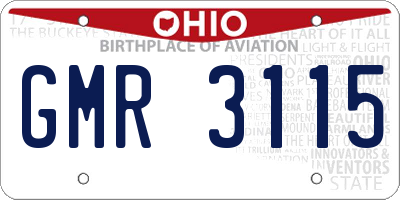 OH license plate GMR3115