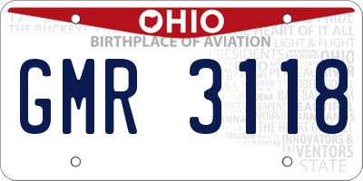 OH license plate GMR3118