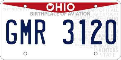 OH license plate GMR3120