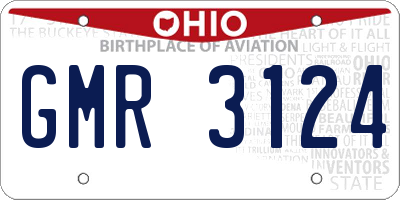 OH license plate GMR3124